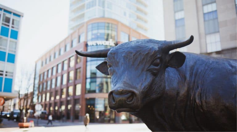 Bull statue in Durham, NC